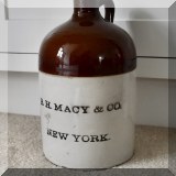 P06. R.H. Macy & Co. stoneware jug. 